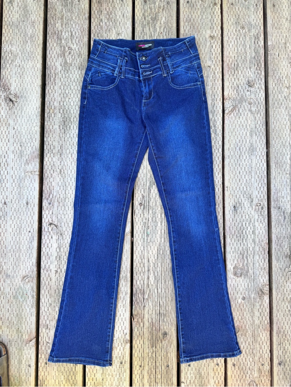 Flared Women's Jeans in Dark Blue - Picture 1 of 6